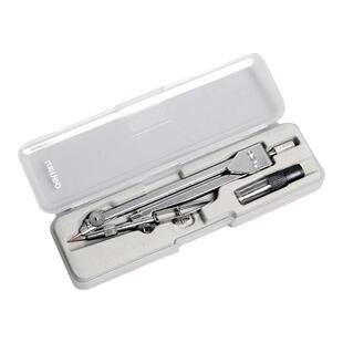 得力圆规初中生专用金属专业绘图设计不锈钢学生文具考试标准工程制图工具圆规套装含鸭嘴笔考试专用圆规替芯