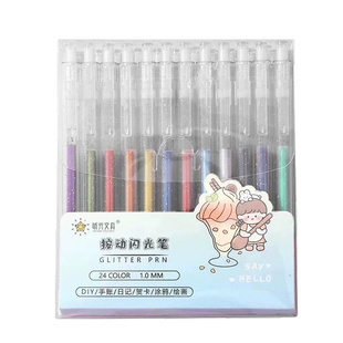 彩色闪光笔手帐笔啫喱发光亮晶晶流沙银光变色手帳专用珠光标记儿童笔记闪亮金属闪粉水彩笔荧光大容量做手账