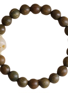 【杭州灵隐官方】绿檀木猫爪手串