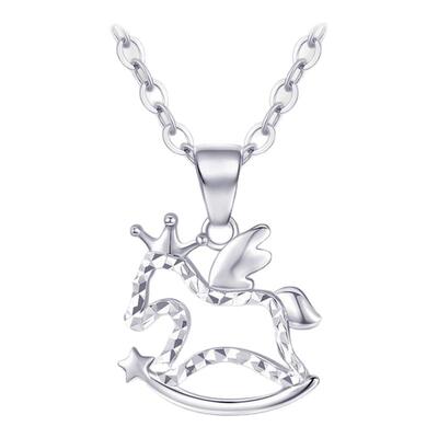 周大生铂金生肖马吊坠女PT950白金幸运木马挂坠生日礼物送女友