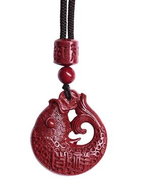 朱砂好运锦鲤吊坠男女款