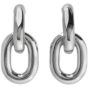 帕高 Paco Rabanne XL Link 银色金属耳环正品金色