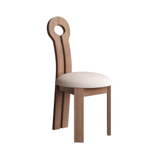 法式复中古风椅子家用全实木白蜡木钥匙椅餐椅设计师椅子高靠背椅