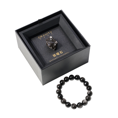 地心引力矿石标本黑曜石手串