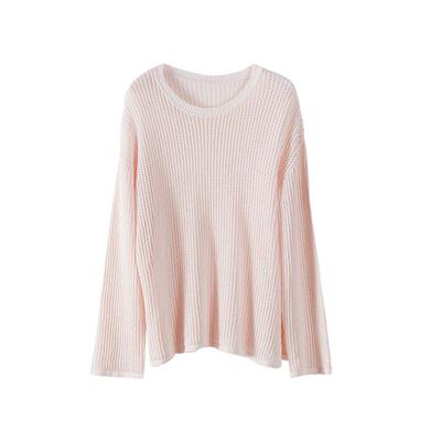 AS镂空侧开叉透气针织衫女