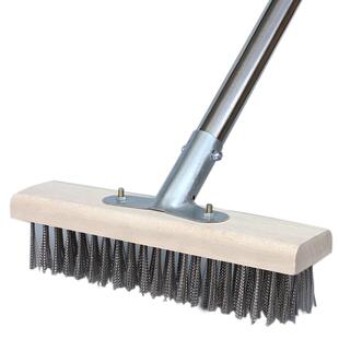 不锈钢洗地刷子长柄硬毛地户外庭院地面强力清洁去青苔藓厕所扫把