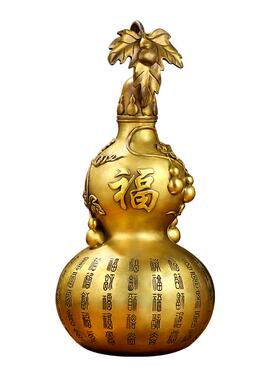 百福临门铜葫芦摆件大号全铜空心开口葫芦客厅家居玄关新家装饰品