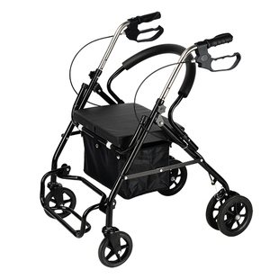 老人康复走路辅助器腿脚不便手扶助行器四轮防摔倒代步车轻便折叠