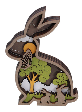 木雕立体装饰画动物摆件创意礼物