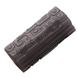 山海攻器 天然和田玉白玉仿古玉兽面饕餮纹玉佩吊坠定制柱形玉琮