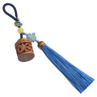 绿檀木嘎乌盒吊坠内置香丸心经香囊复古钥匙扣挂件饰手机链男女款