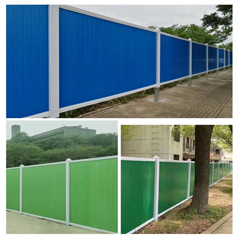 24施工建筑围挡工程彩钢防护pvc市政护栏围挡工地装配式铁皮夹芯