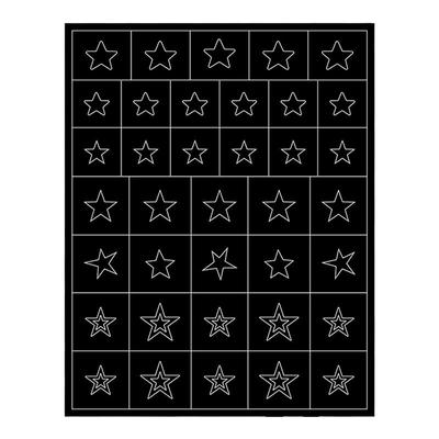 美甲贴纸拍拍胶喷绘带背胶四芒星