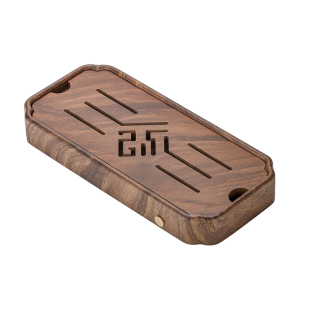 胡桃色实木整块茶盘家用茶海小型中式高端沥储水式干泡茶台茶托盘