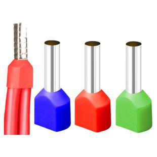 管型预绝缘端子TE双线欧式针型管状冷压接线端针形压线接线铜鼻子