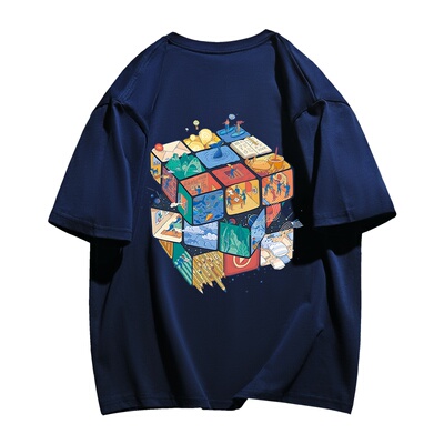 NASA联名夏季重磅纯棉短袖T恤男女款ins潮流痞帅宽松百搭情侣上衣