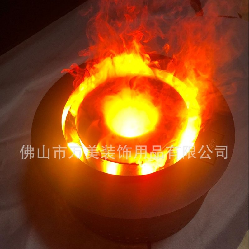 篝火直营3D壁炉不锈钢加湿器电子炉台双火焰50*26H圆形炉台