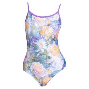 竞速泳衣女2025新款高级感游泳馆专用游泳衣微胖女孩遮肉带胸垫