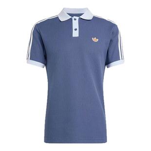 adidas阿迪达斯三叶草华夫格半袖T恤男纽扣领短袖POLO衫 KX1230