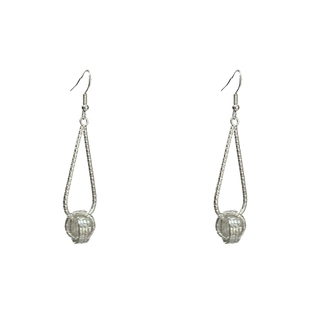 双生环 长款新中式极简设计仿苗银耳环麻花圆圈925银针耳饰耳夹