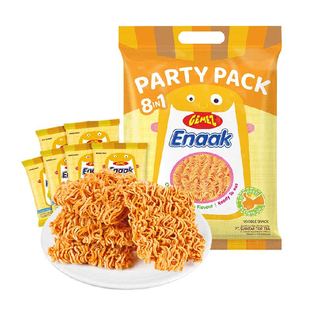 印尼进口GEMEZ网红休闲膨化儿童零食烧烤味小鸡面干脆干吃面8包