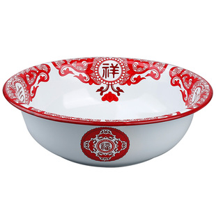 毛血旺专用碗商用搪瓷盆网红创意餐具川菜馆江湖菜水煮肉片大盆碗