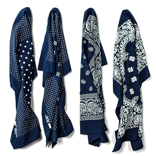 IndigoWhale 植物蓝染纯手工indigo拔染Bandana美式复古方巾