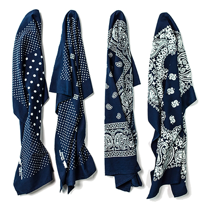 indigo植物拔染美式复古风方巾