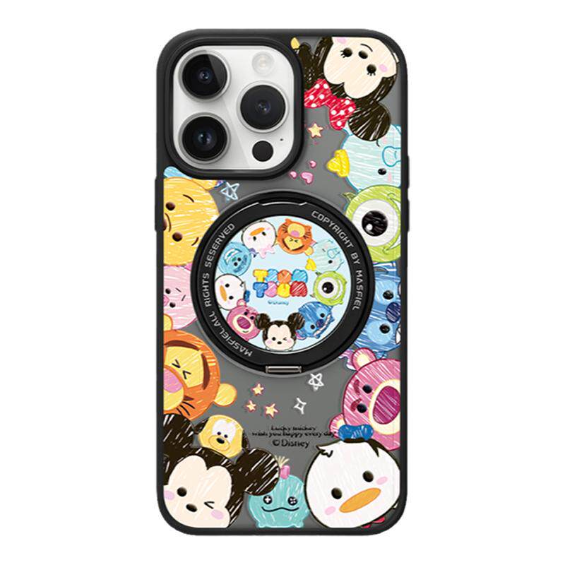 MASFEIL × 奇奇团子圈适用苹果17promax手机壳iPhone16pro新款带支架ip13全包Fo5磁吸支点迪士尼15高级感套