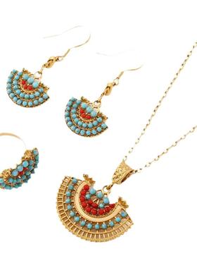 新款项链波西米亚民族风套链流苏夸张项饰 饰品