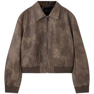 太平鸟女装年春季款仿水洗PU皮衣外套女时尚品质A3BBE1169