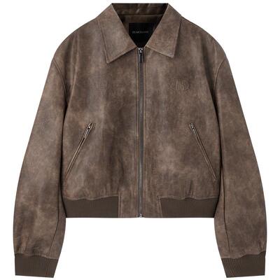 太平鸟女装年春季款仿水洗PU皮衣外套女时尚品质A3BBE1169