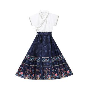 马面裙女童汉服夏款儿童套装古风夏季古装2026新款国风国庆节夏装