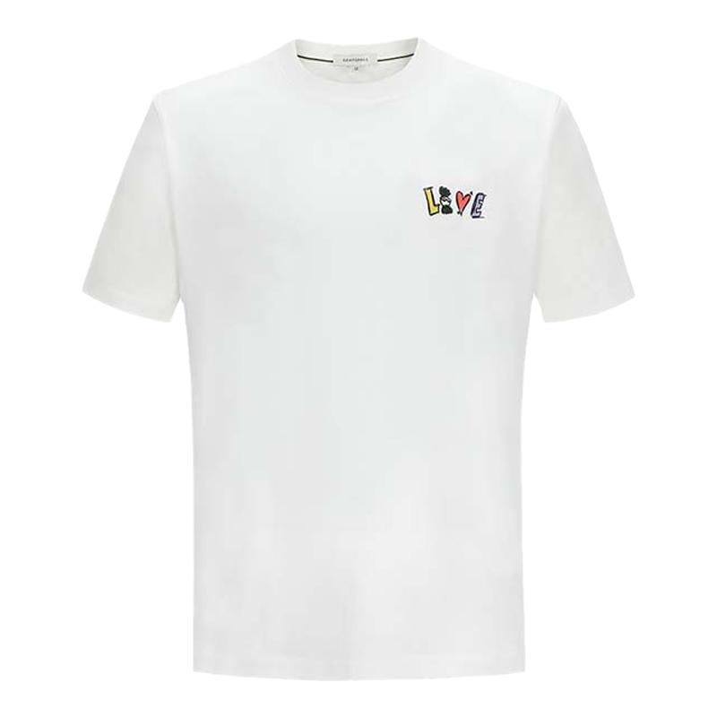 【商场同款】GENTSPACE 夏季新品本白胸前LOVE糖宝短袖T恤