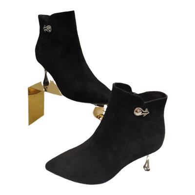 诺贝达时尚短靴细跟水钻冬靴优雅