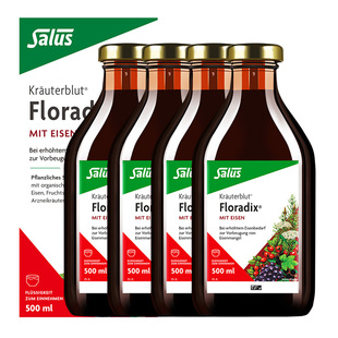 Salus莎露斯德国铁元红版铁元女孕期补铁气血孕妇补铁500ml*4瓶