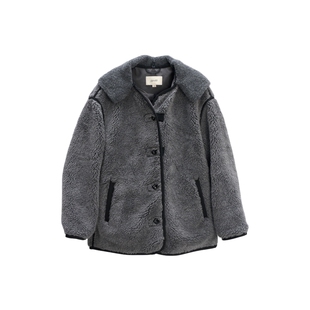 【WHM】hug 女士百搭休闲羊驼毛带帽外套呢子大衣