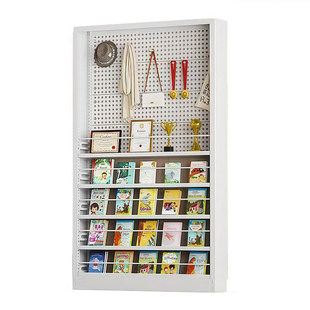 超薄钢制门后书架洞洞板置物架过道夹缝收纳架儿童绘本架一体靠墙