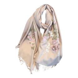 香粉黛秋冬中国风绣花羊毛围巾女