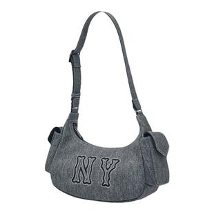 MLB官方 男女同款时尚潮流韩系可调节仿牛仔辣妹腋下包春夏BQM03