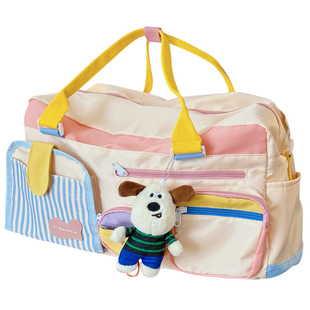 短途旅行包女轻便大容量健身包外出旅游便携行李包可爱手提待产包