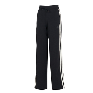 Adidas阿迪达斯官方正品女裤2025新款三条纹运动休闲直筒针织长裤