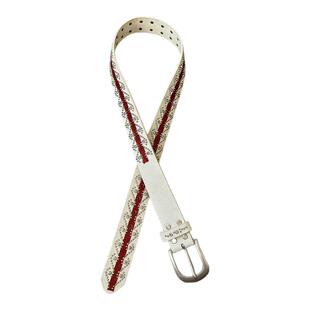 nojob vintage古着「红河」中古水钻铆钉y2k腰带小众复古风皮带