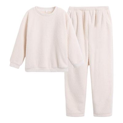 珊瑚绒情侣款圆领家居服套装宽松