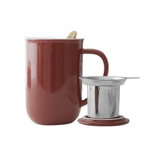 丹麦VIVA极简系列平衡带把陶瓷茶杯泡茶杯带不锈钢滤网茶杯550ml