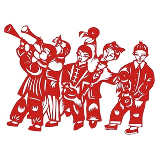 传统文化剪纸手工成品中国非遗舞龙狮扭秧歌文创传宣传老式窗花刻