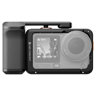 卓尔适配DJI大疆Action6街拍套装手柄快门握把超轻action6金属兔笼边框拍摄拓展防摔保护套action6相机配件