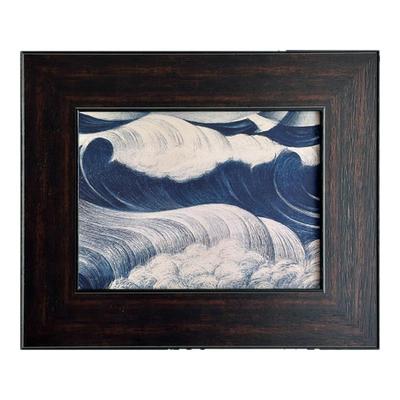 海浪中古氛围高级感卧室挂画