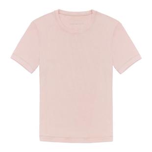 PRIMECORE紧身t恤女式修身短袖螺纹正肩t恤上衣紧身短袖修身打底