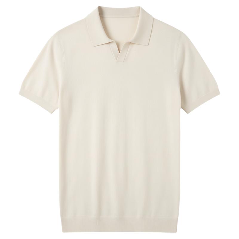安东尼奥桑蚕丝男海鸥领针织polo
